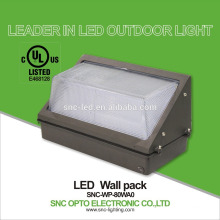 SNC UL CUL figura alto lumen 80w LED Wall Pack Light Popular en EE. UU. Mercado pared paquete lámpara led paquete de pared luz